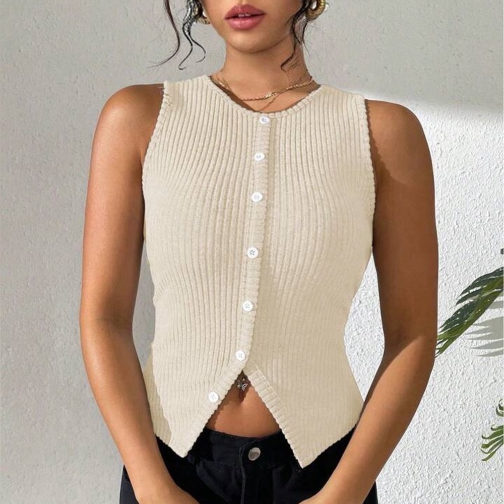 button down vest tank